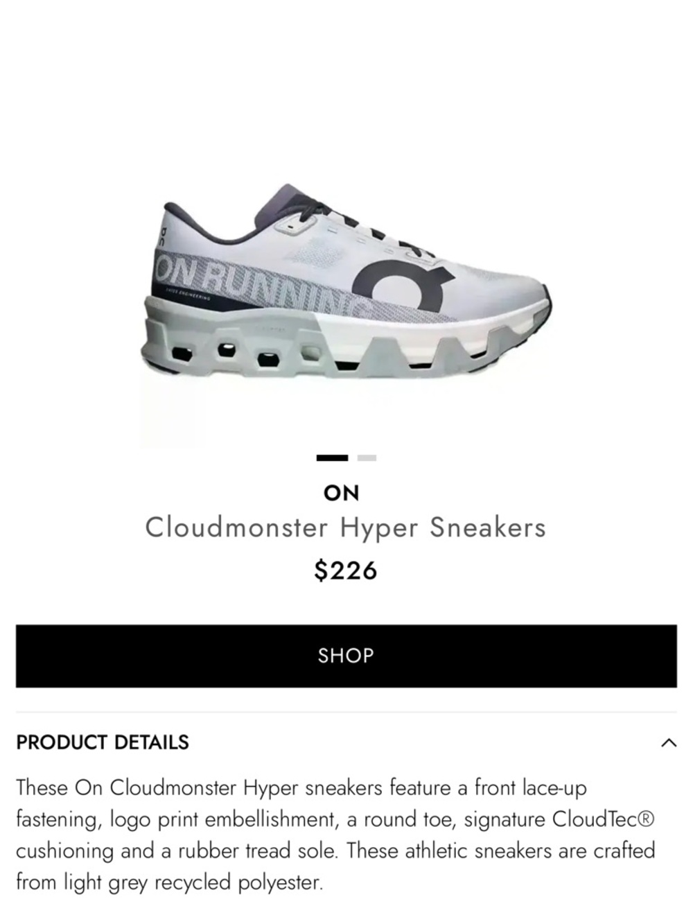 On Running Cloudmonster Hypers Sneakers - sz 8.5 m / 10 w new in box